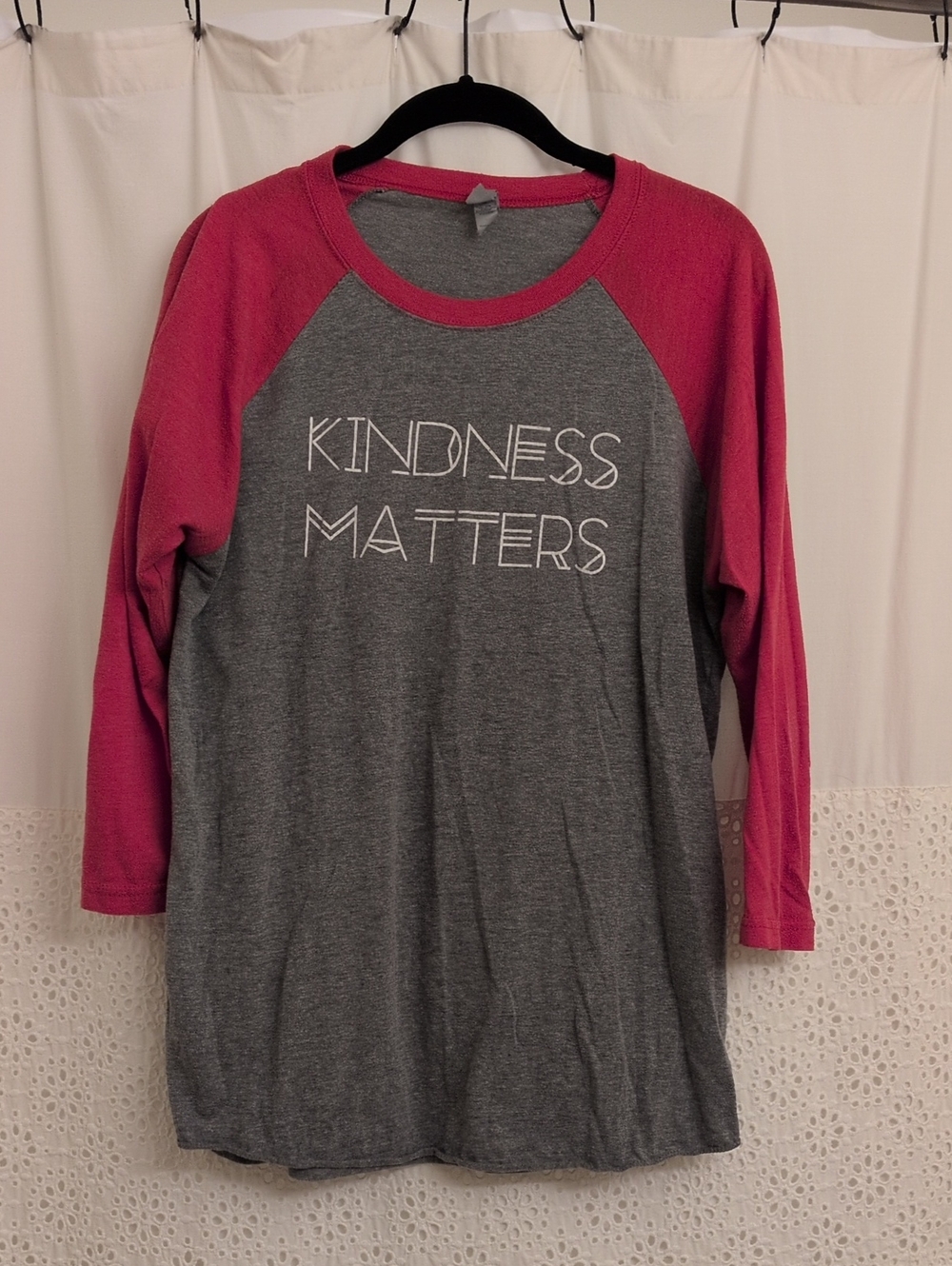 "Kindness Matters" Grey & Red Raglan Shirt